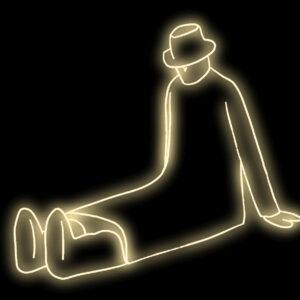 Little man with hat (left side look) - FOLON