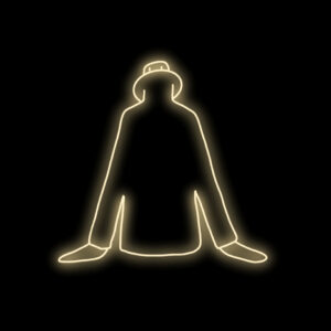 Little Man overlooking the North Sea - back view - Folon